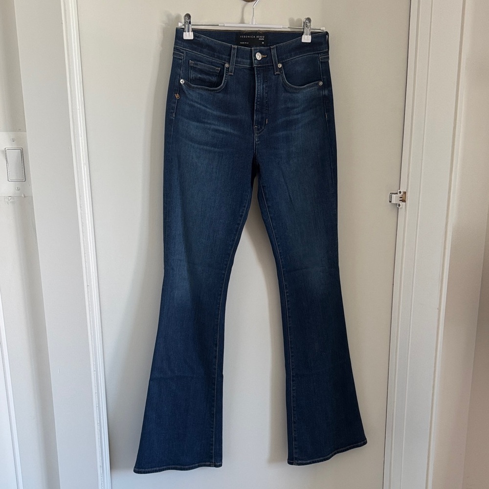 Veronica Beard Beverly Dark Blue Flare Jeans